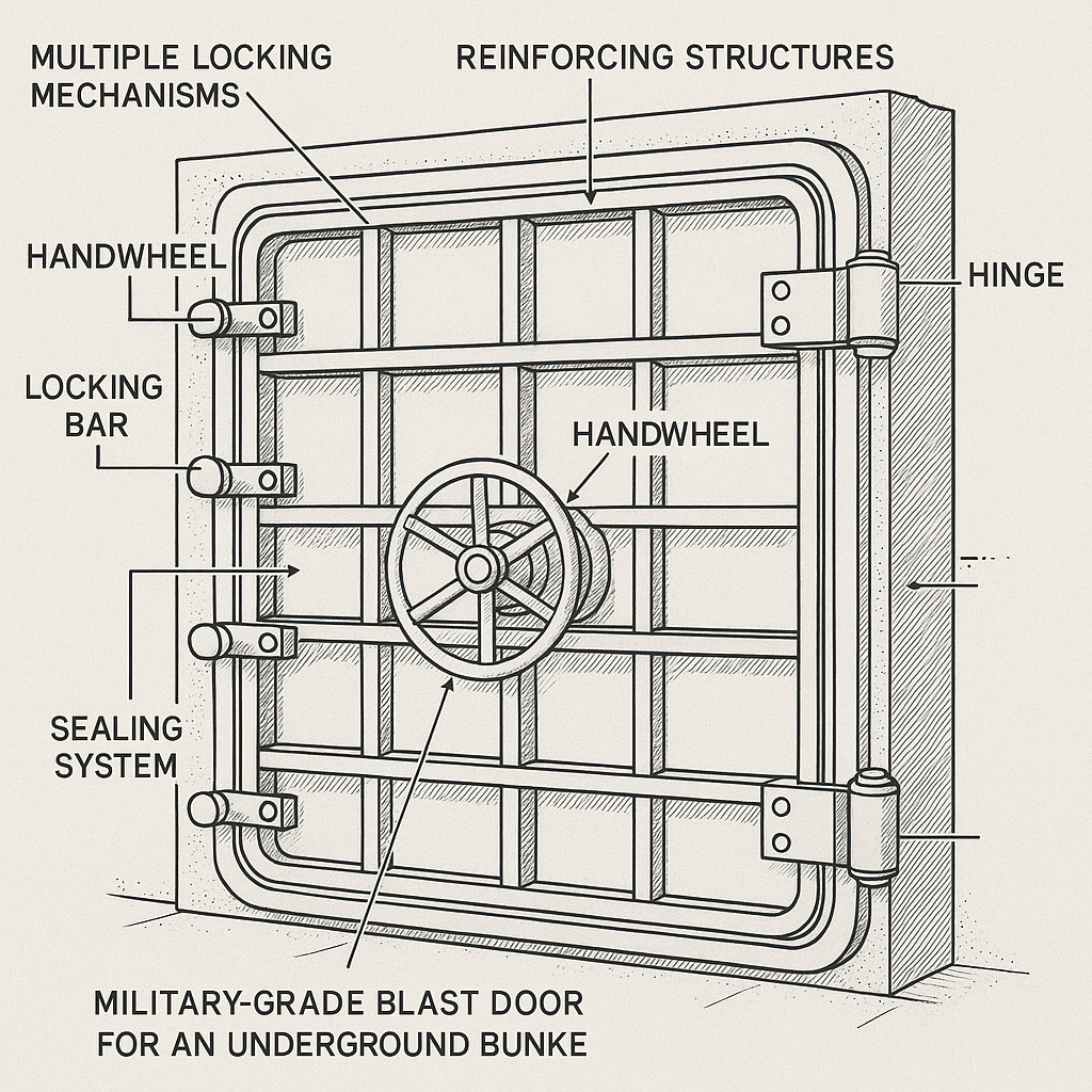 Technical Design of a Military-Grade Blast Door for Underground Bunkers