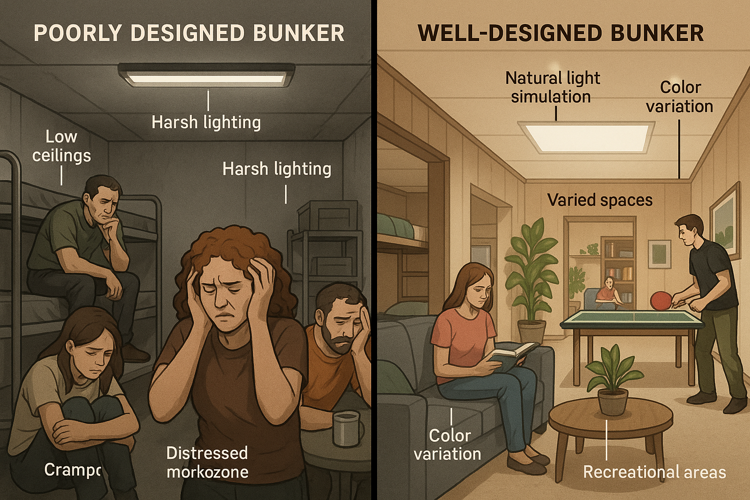 Psychological Design Considerations for Underground Bunker Habitability