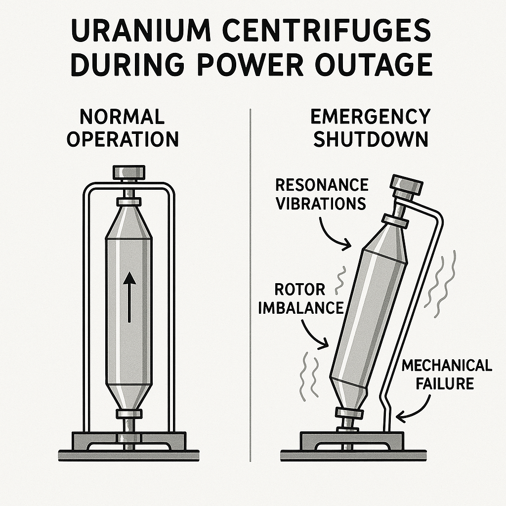 Diagram: Impact of Power Outage on Uranium Centrifuges