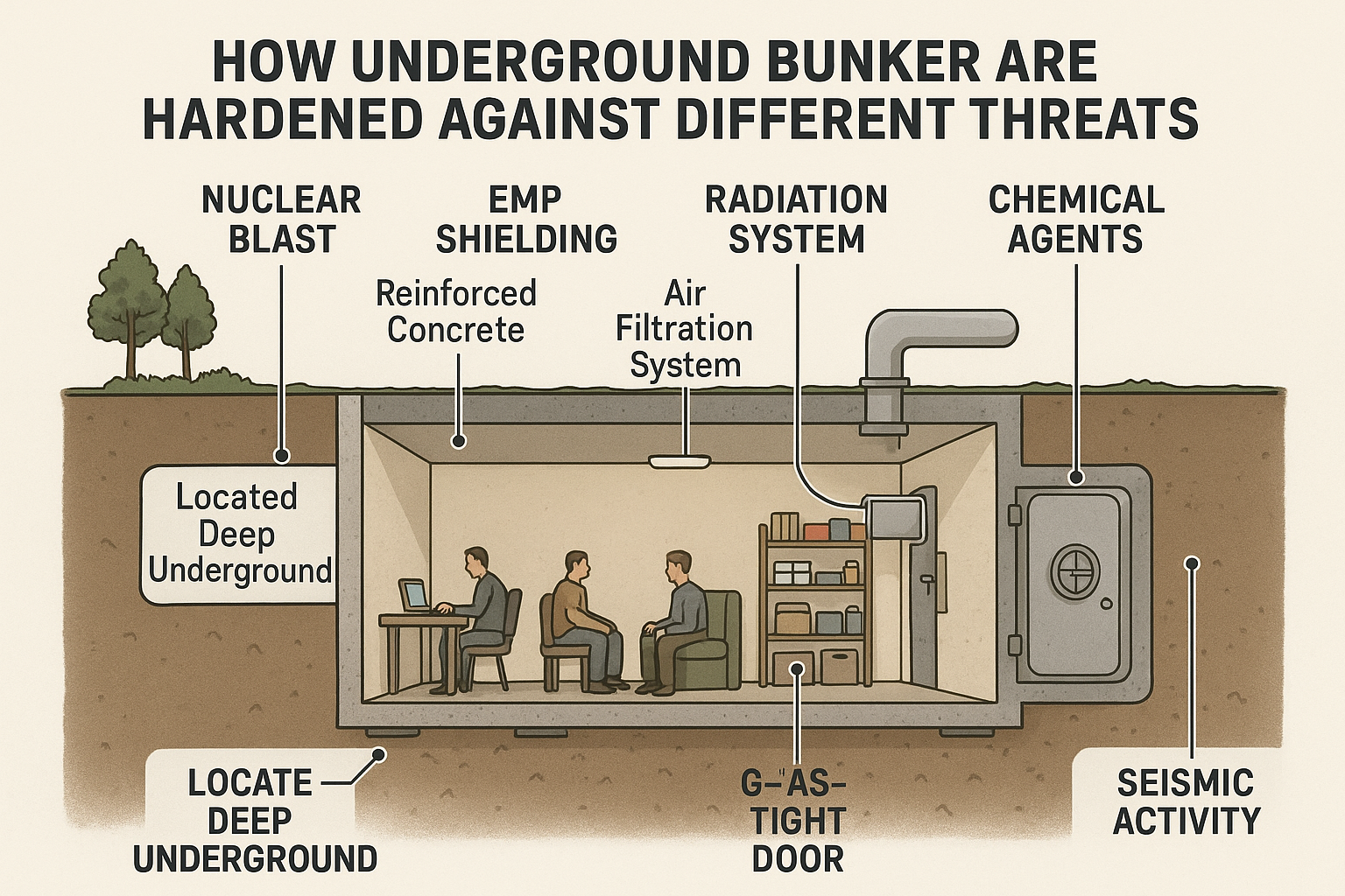 Hardening Solutions for Multiple Threat Types in Underground Bunkers